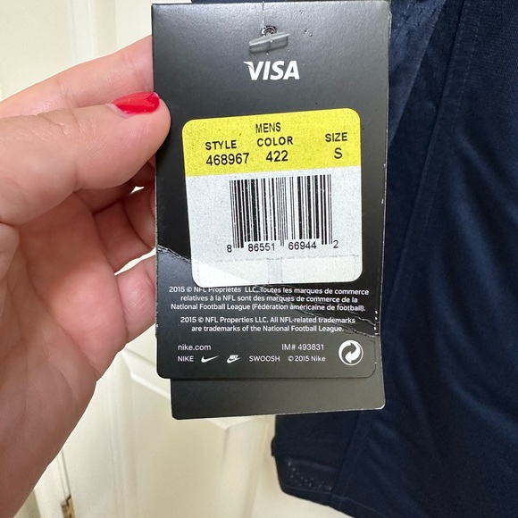 Nike Men's Navy and Lime Jersey - Picture 3 of 4